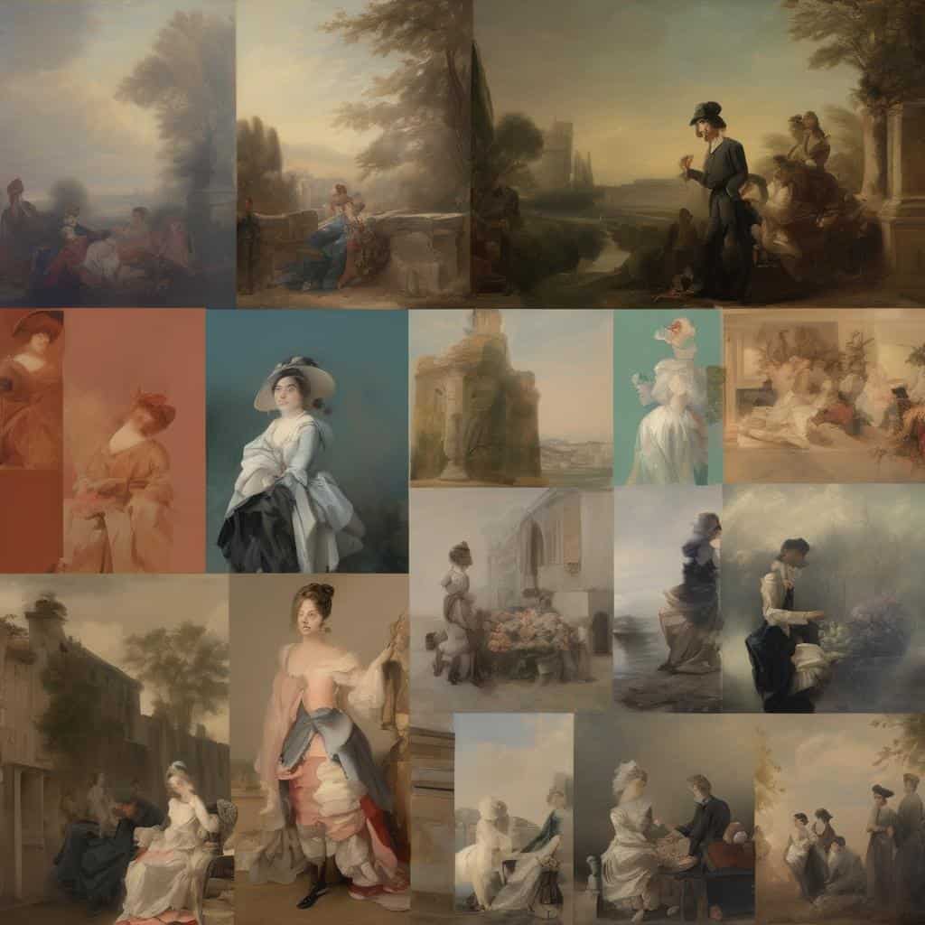 Ιστορικές αναλύσεις και βιογραφίες καλλιτεχνών, με έμφαση σε έργα τέχνης και ζωγραφική εποχής.